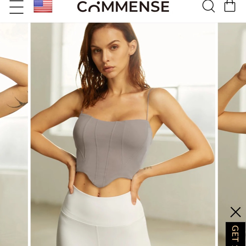 The Commense Corset Crop Top in Grey.